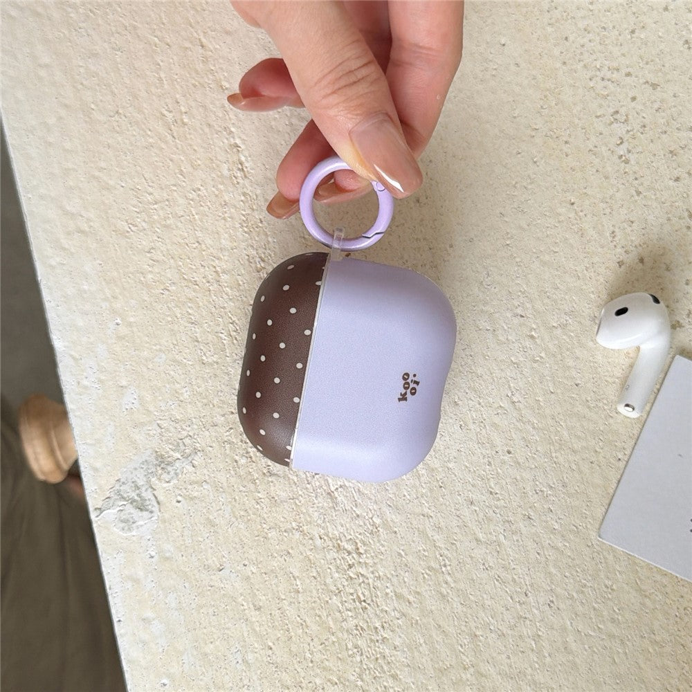 Compatible With AirPods 4 Polka Dot Case Shockproof Shell TPU Protective Cover with Carabiner Clip