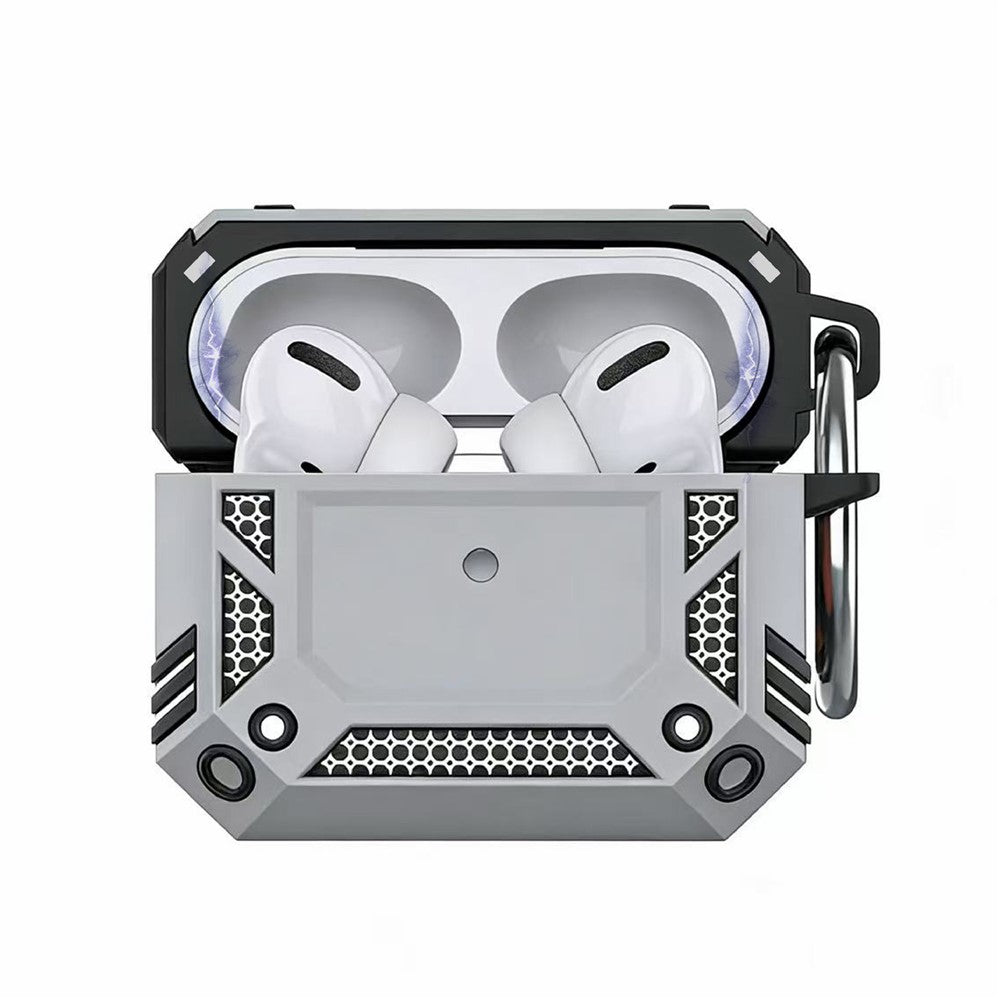Compatible With AirPods 5 / 4 Case Magnetic PC + TPU Shockproof Protection Earphone Cover with Keychain - Silver