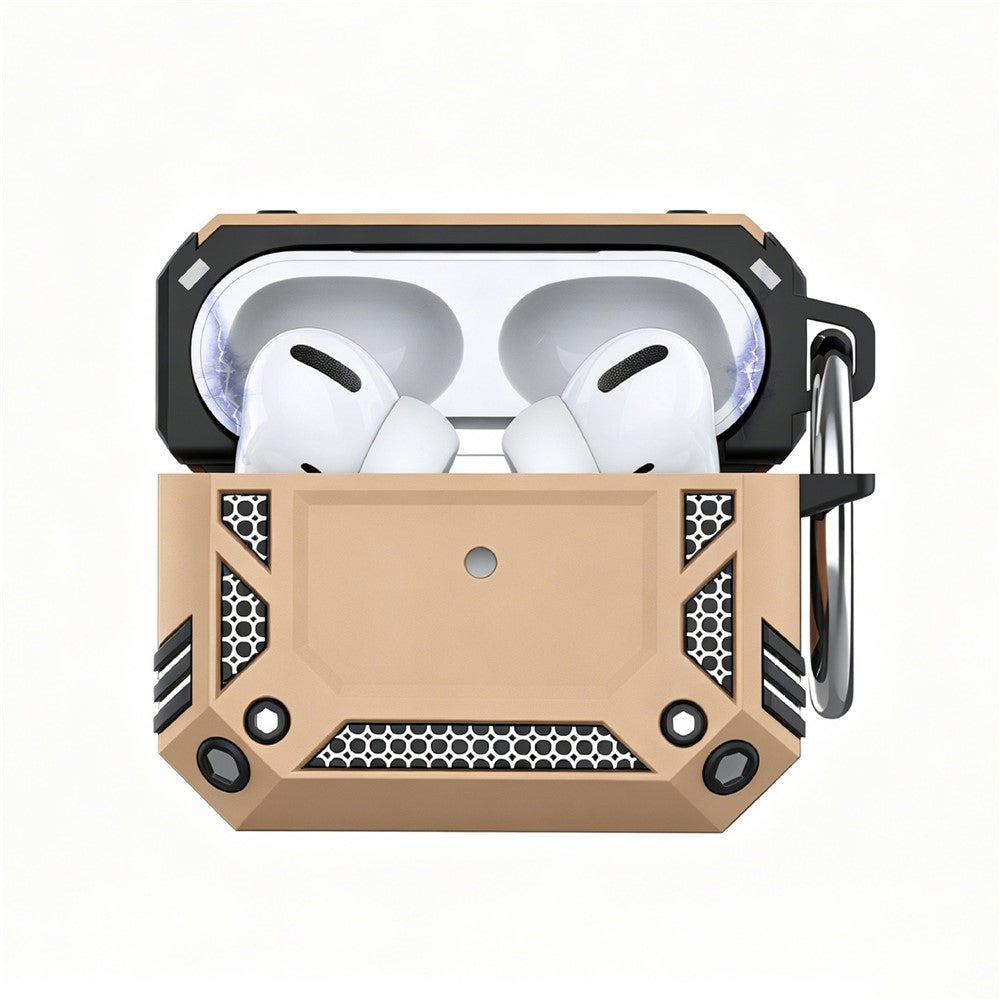 Compatible With AirPods 5 / 4 Case Magnetic PC + TPU Shockproof Protection Earphone Cover with Keychain - Gold