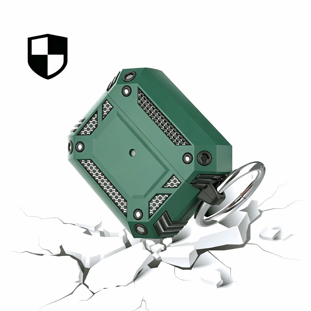 Compatible With AirPods 5 / 4 Case Magnetic PC + TPU Shockproof Protection Earphone Cover with Keychain - Green