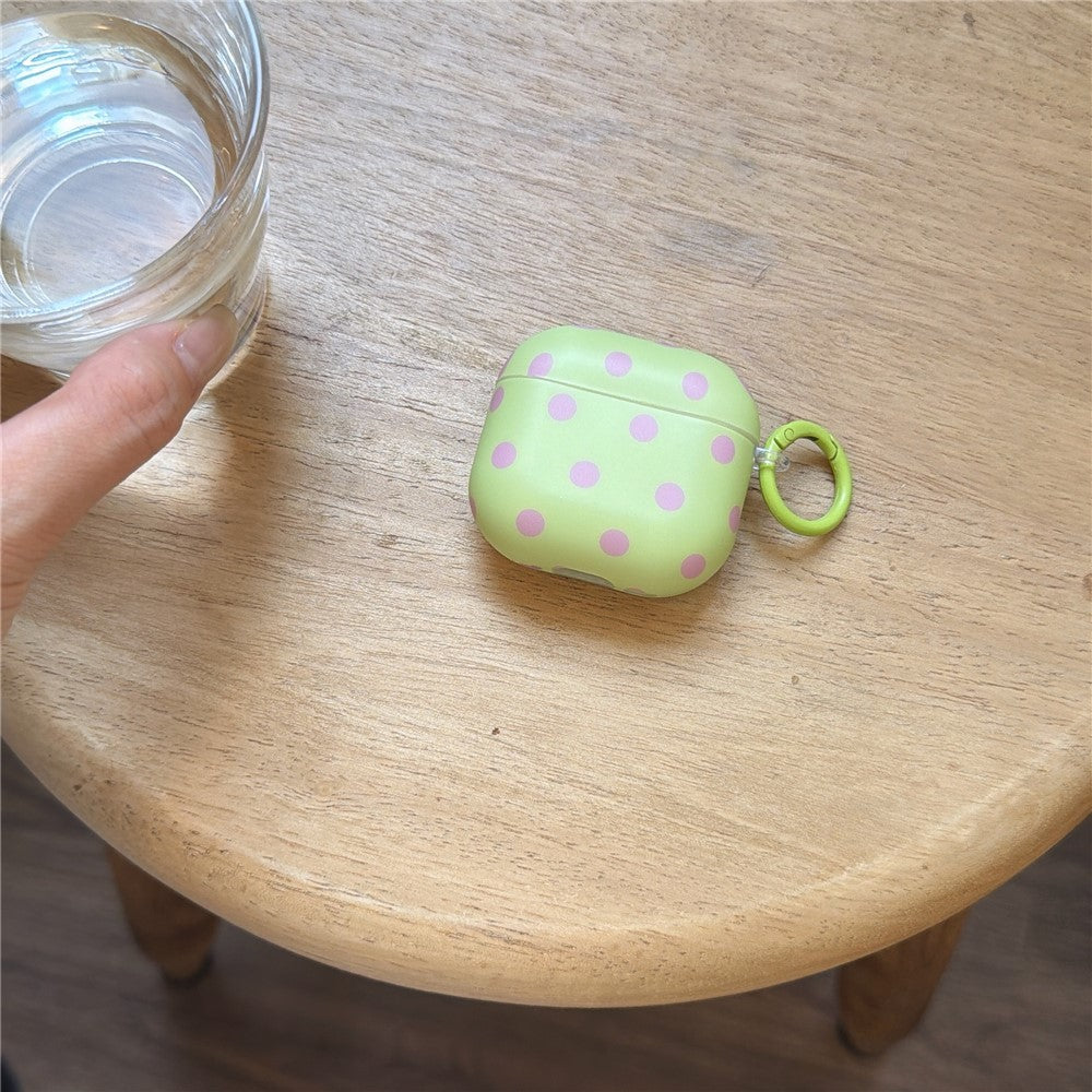 Polka Dot Case Compatible With Apple AirPods 3 Soft TPU Protective Cover with Carabiner Clip