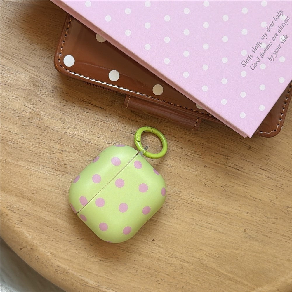 Polka Dot Case Compatible With Apple AirPods 3 Soft TPU Protective Cover with Carabiner Clip