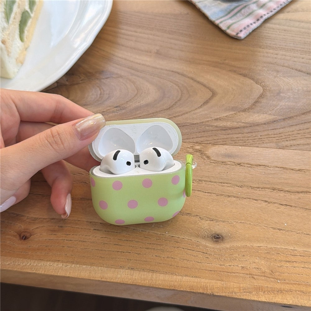 Polka Dot Case Compatible With Apple AirPods 3 Soft TPU Protective Cover with Carabiner Clip