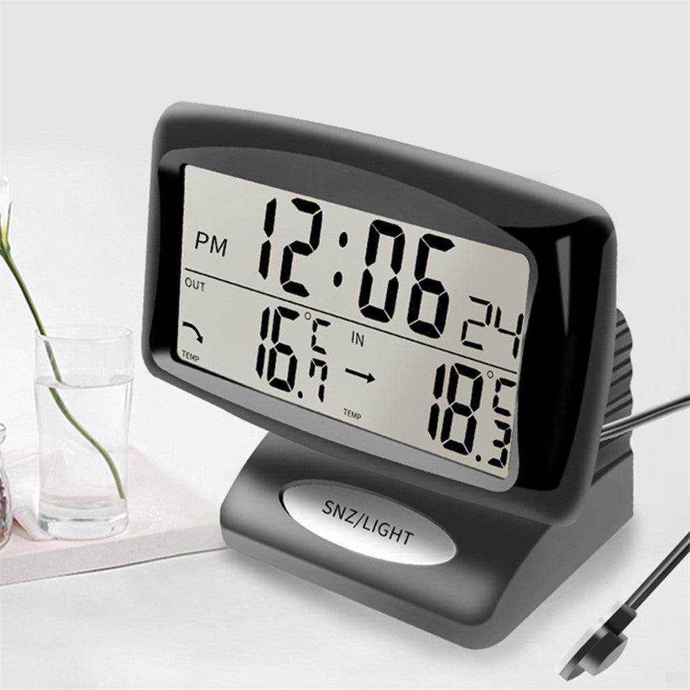SH-350 Car Thermometer Digital Alarm Clock Auto Vehicles Temperature Gauge with Backlight Car Accessories