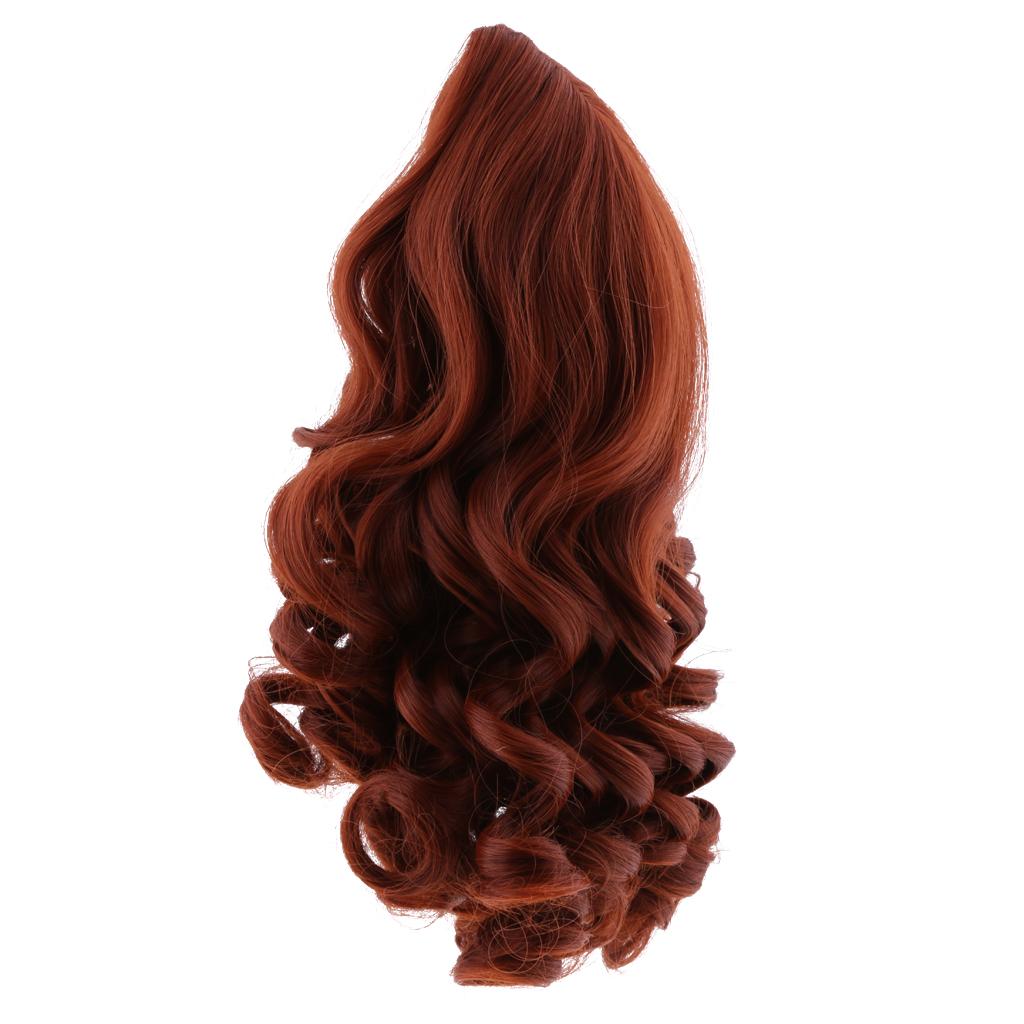 Dolls Long Curly Hair Wig for 18inch Doll DIY Making Red