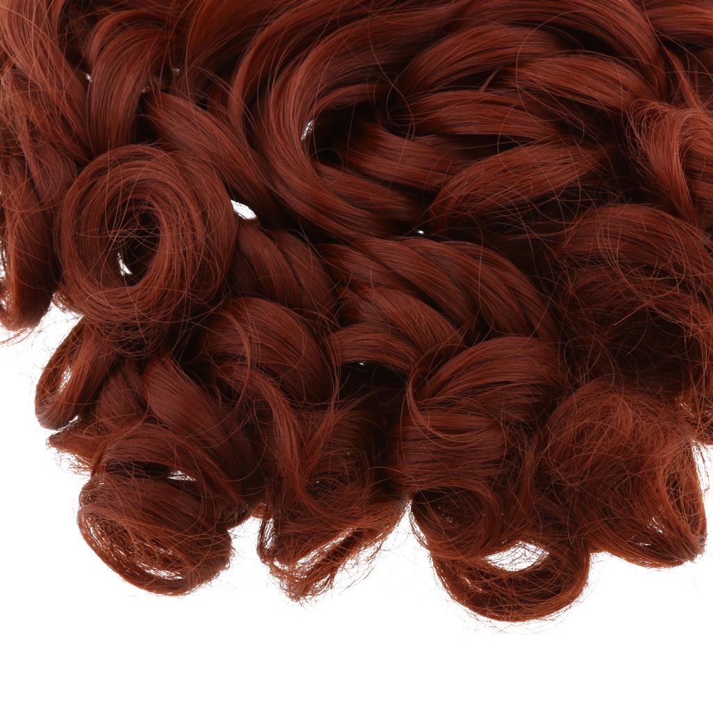 Dolls Long Curly Hair Wig for 18inch Doll DIY Making Red