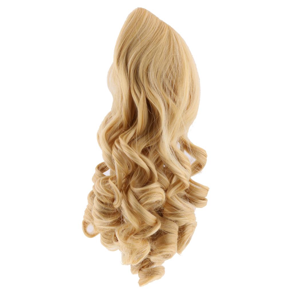 Dolls Long Curly Hair Wig for 18inch Doll DIY Making Gold