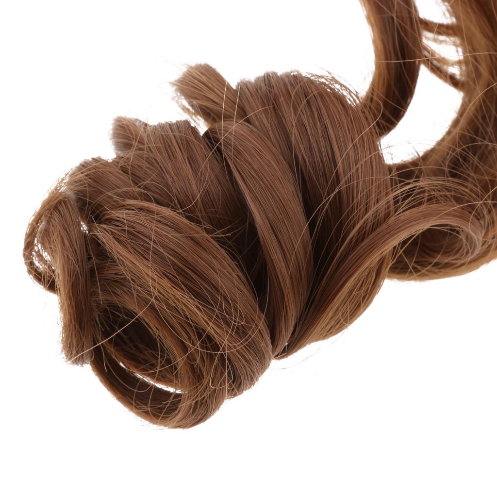 Dolls Long Curly Hair Wig for 18inch Doll DIY Making Brown
