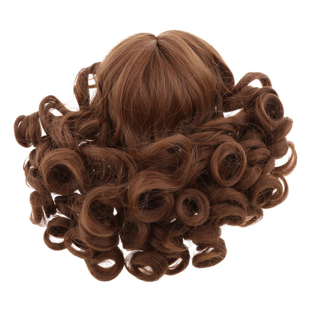Dolls Long Curly Hair Wig for 18inch Doll DIY Making Brown