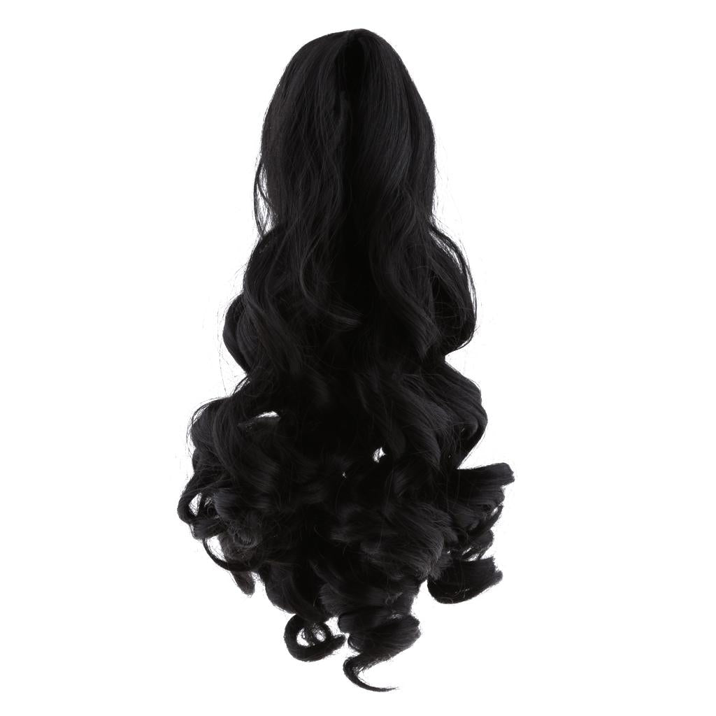 Dolls Long Curly Hair Wig for 18inch Doll DIY Making Black