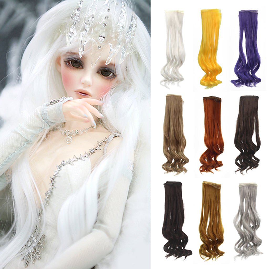 25x100cm DIY Long Curly Wig Hair for BJD SD Dolls DIY Making Ginger