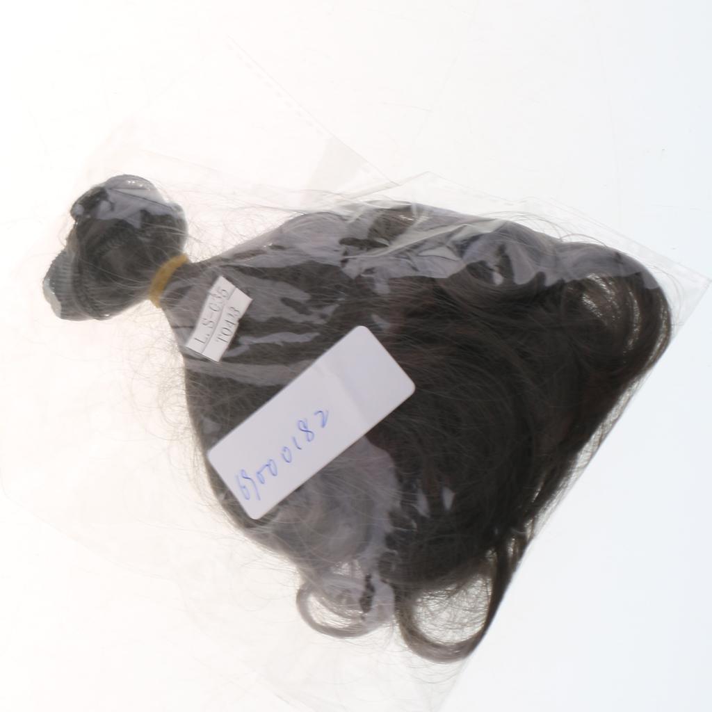 Fashion Multicolor 15cm Rinka DIY Doll Wigs Curly Wavy Hairpieces Dark Grey