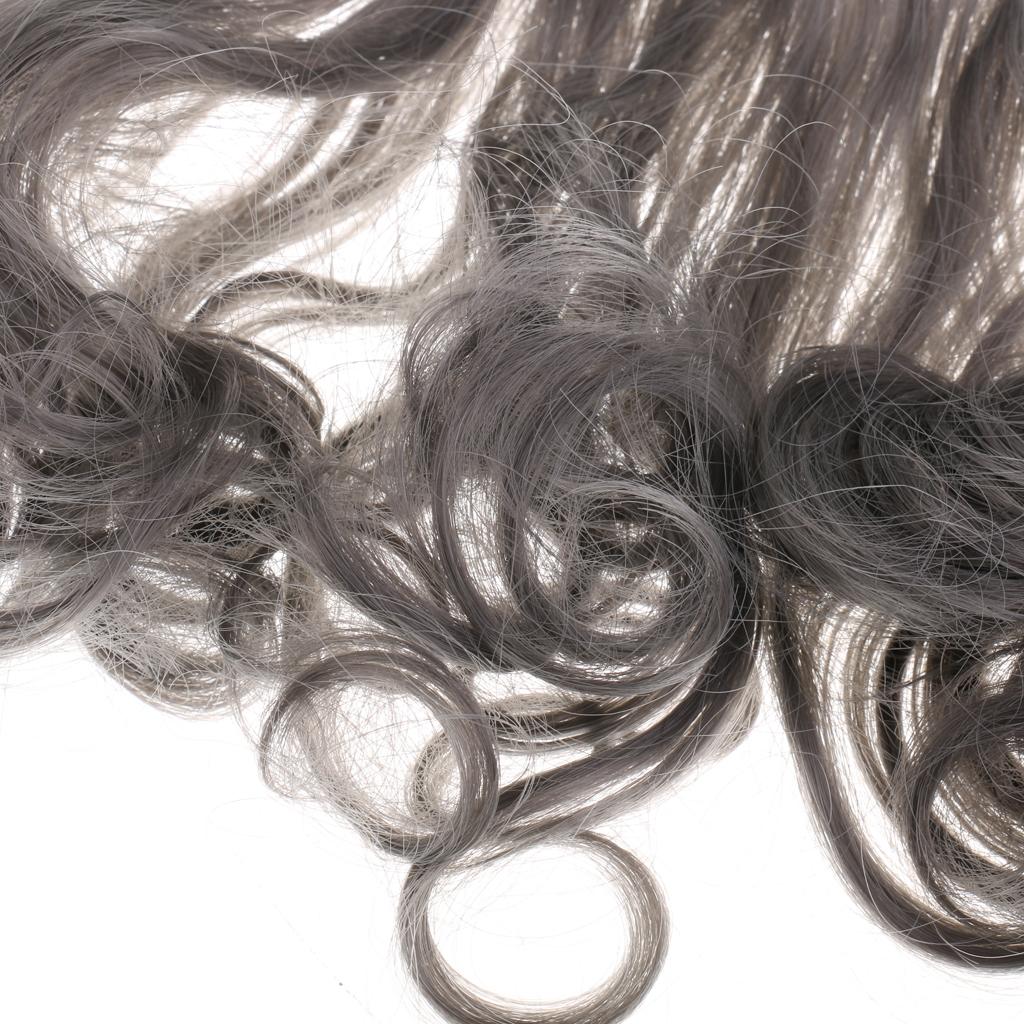 Fashion Multicolor 15cm Rinka DIY Doll Wigs Curly Wavy Hairpieces Dark Grey