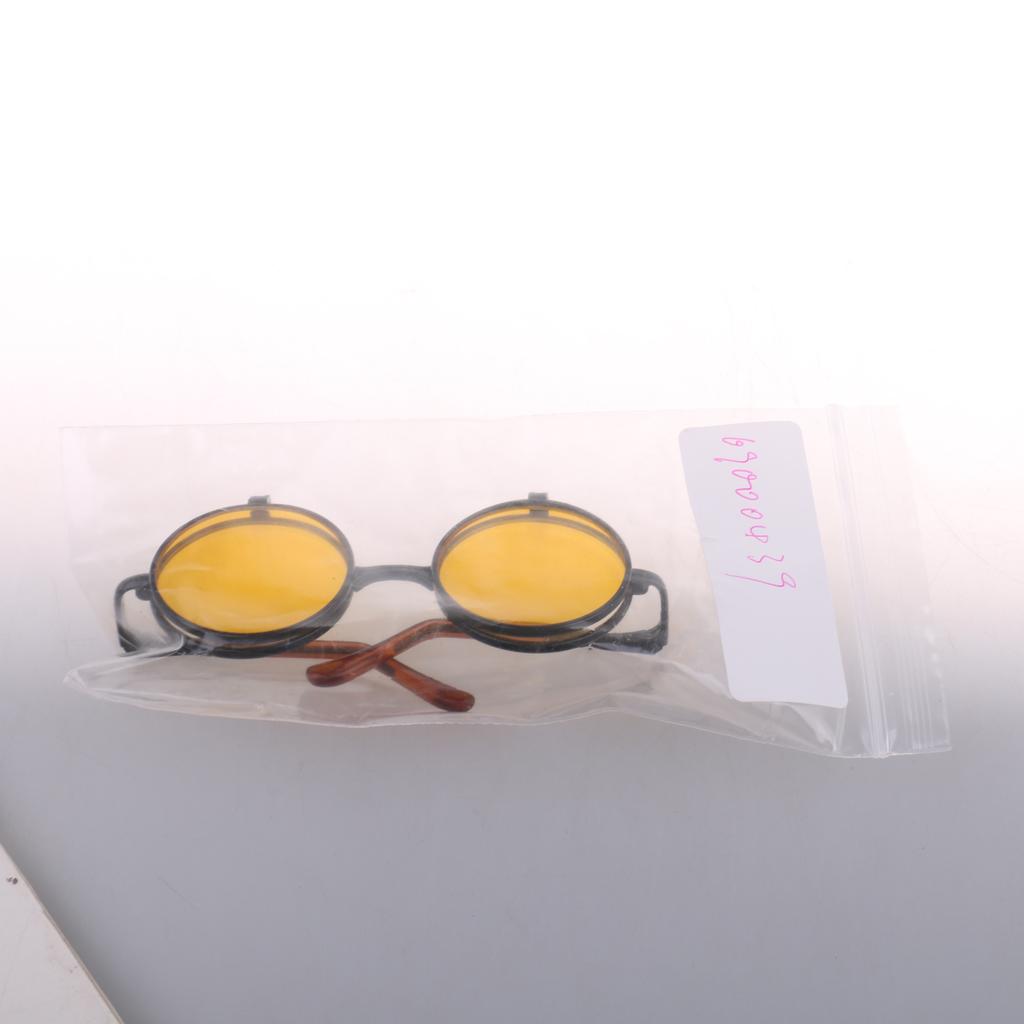 1/6 Blythe Dolls Double Folded Glasses Sunglasses Yellow Lens Black Frame
