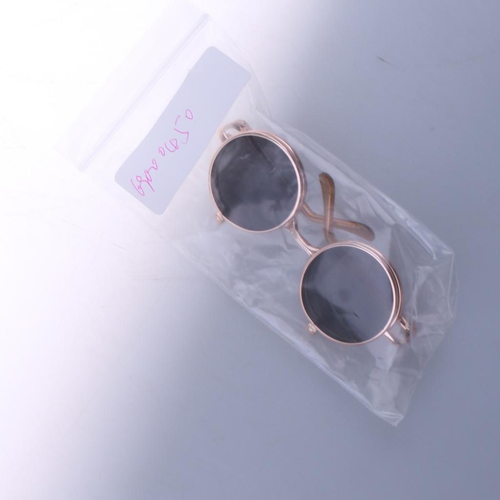 1/6 Blythe Dolls Double Folded Glasses Sunglasses Black Lens Gold Frame