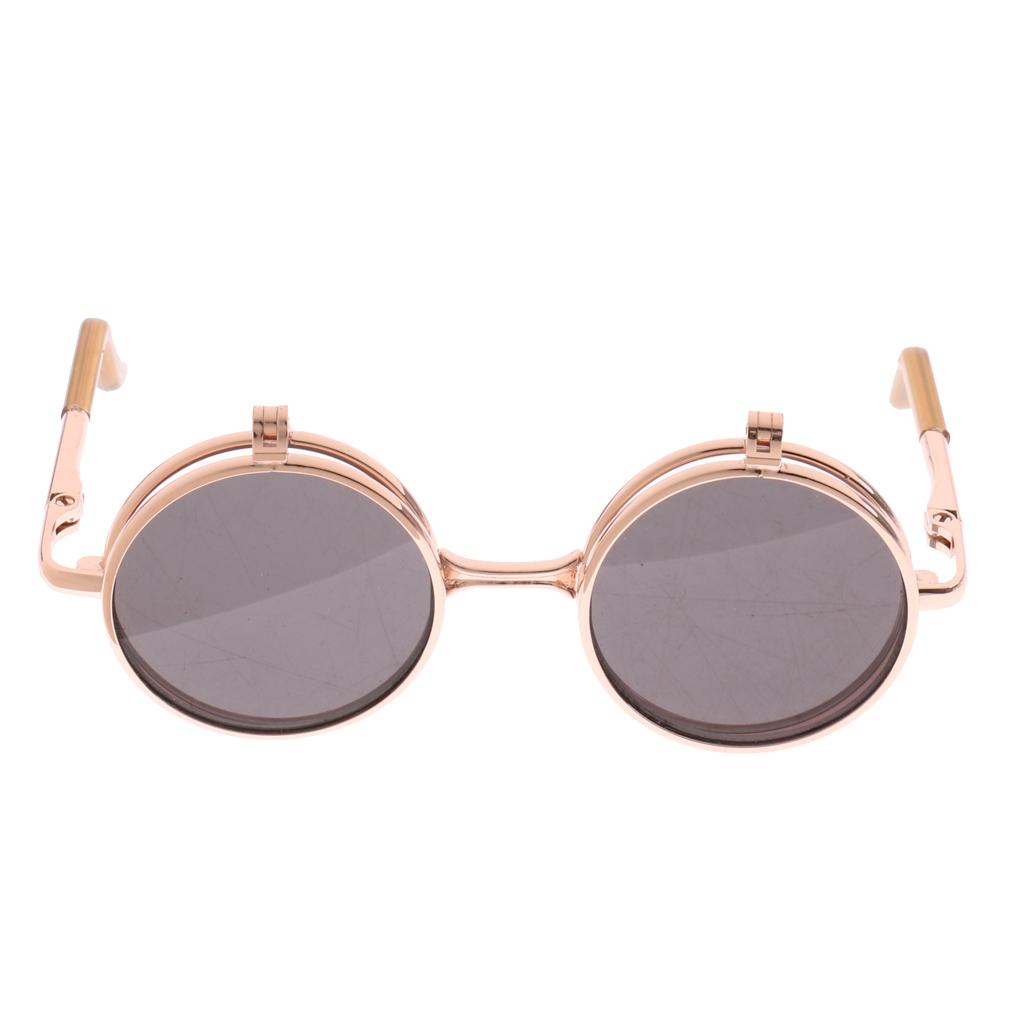 1/6 Blythe Dolls Double Folded Glasses Sunglasses Black Lens Gold Frame