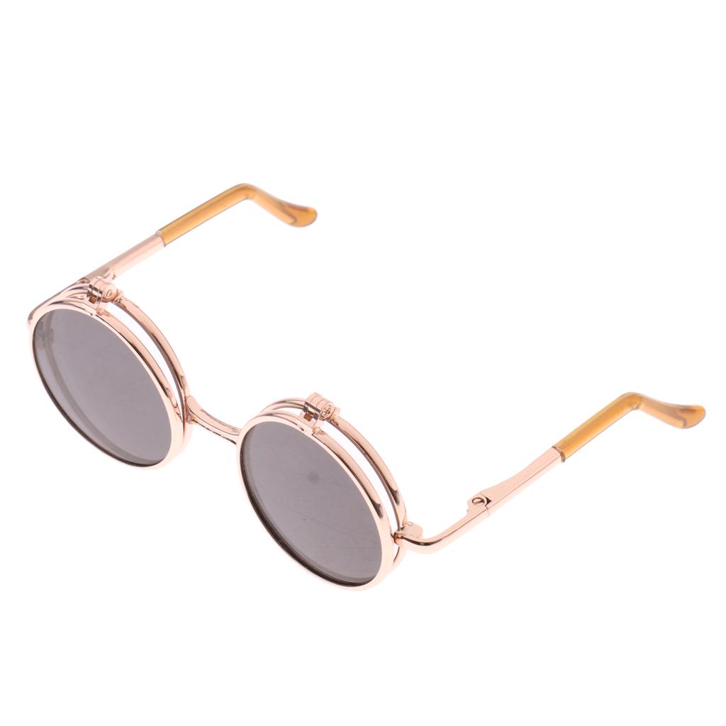 1/6 Blythe Dolls Double Folded Glasses Sunglasses Black Lens Gold Frame