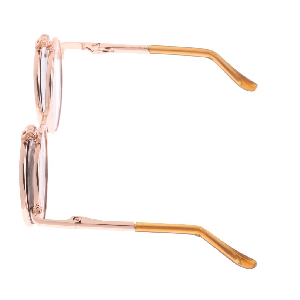 1/6 Blythe Dolls Double Folded Glasses Sunglasses Black Lens Gold Frame