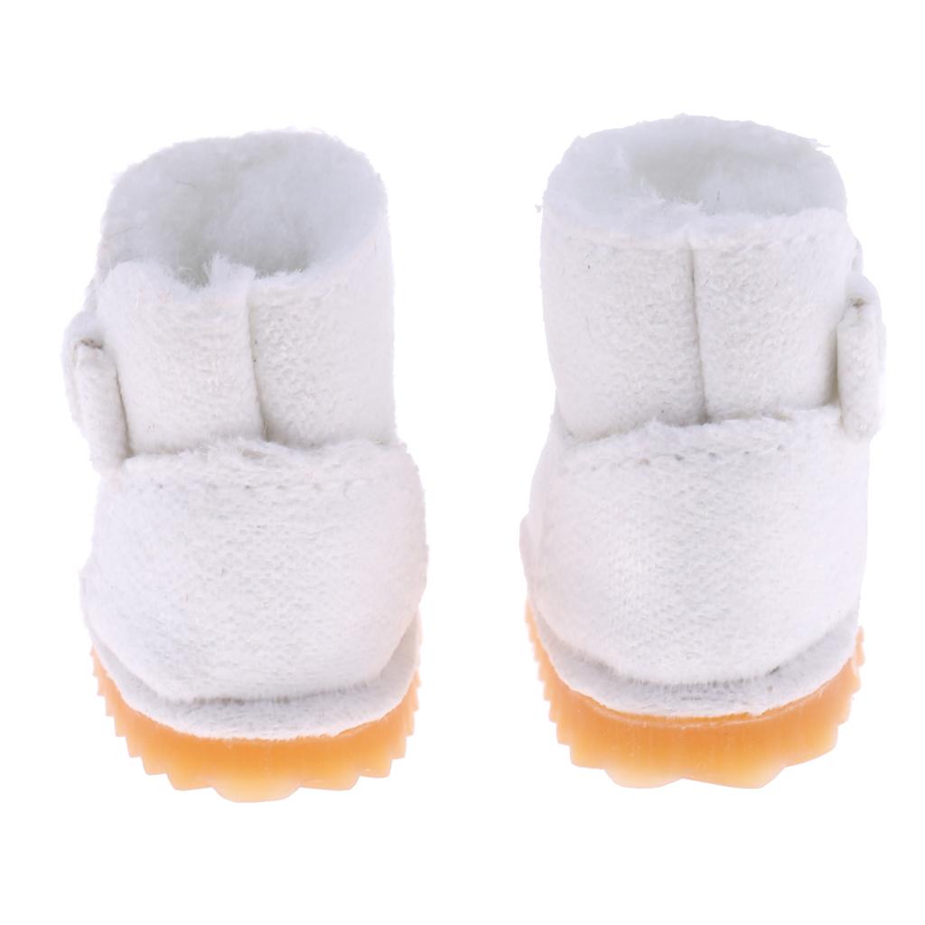 Fashion Bowknot Snow Boots Shoes for 12'' Blythe Dolls Clothes White