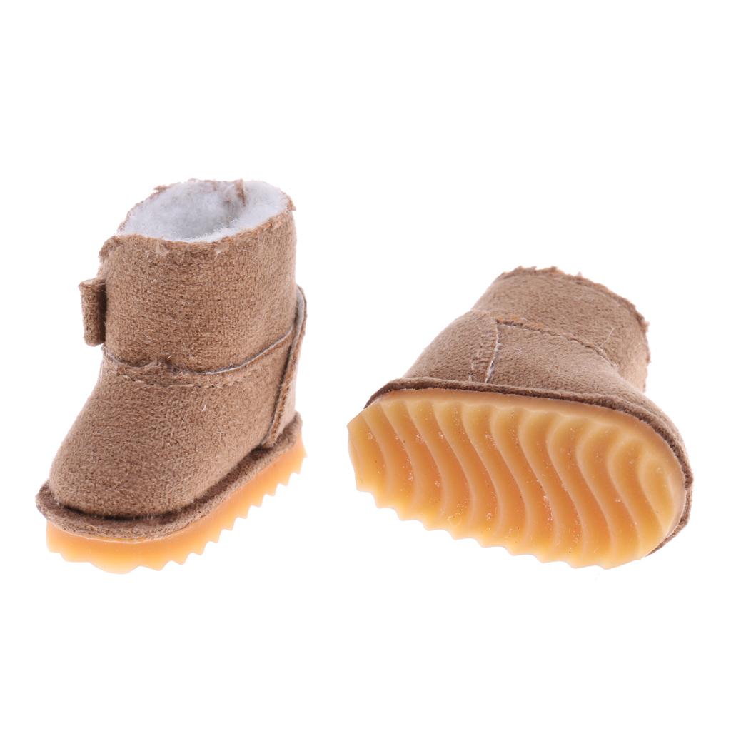 Fashion Bowknot Snow Boots Shoes for 12'' Blythe Dolls Clothes Brown