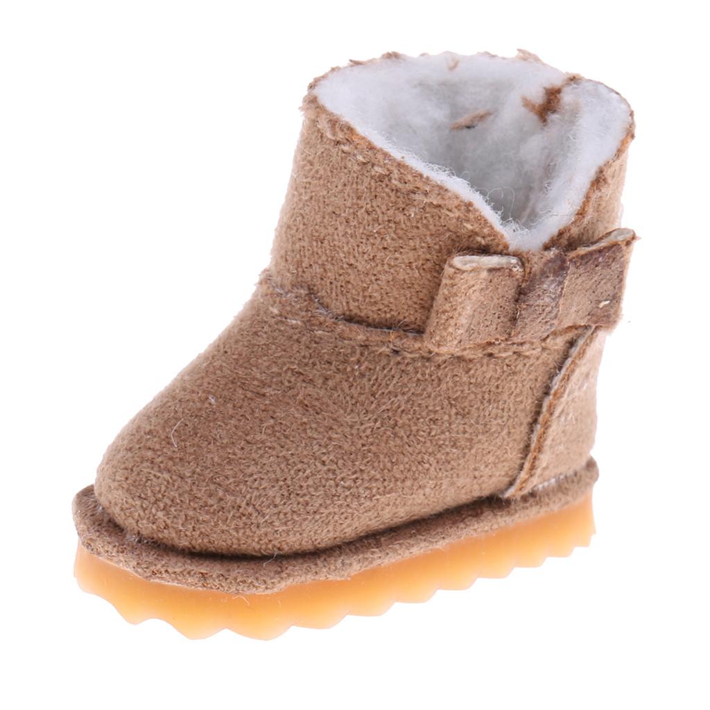 Fashion Bowknot Snow Boots Shoes for 12'' Blythe Dolls Clothes Brown
