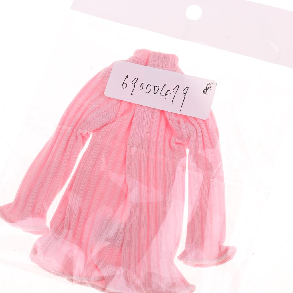 1/6 Scale Long Sleeve Jumper Dress Top for Blythe Azone Licca Doll Pink