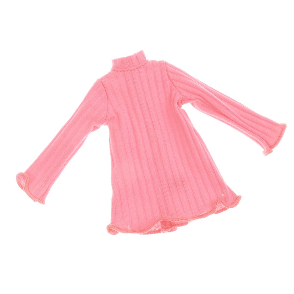 1/6 Scale Long Sleeve Jumper Dress Top for Blythe Azone Licca Doll Pink