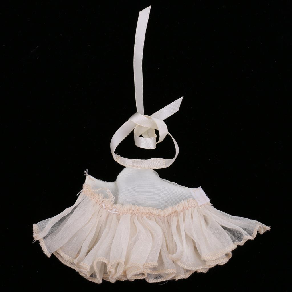 Halter Tiered Dress Skirt for Middie Blythe Doll beige
