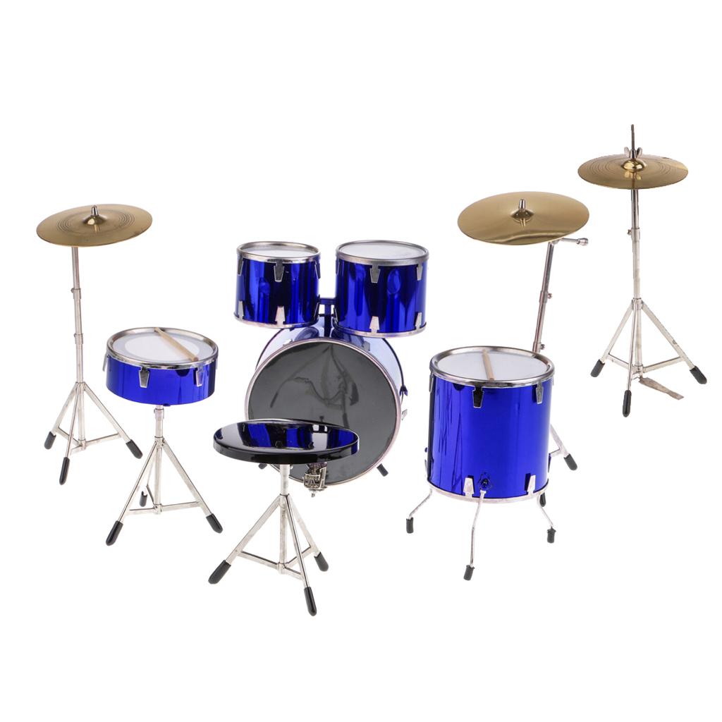1/6 Scale Complete Drum Set Musical Instrument for 12 Action Figure blue"