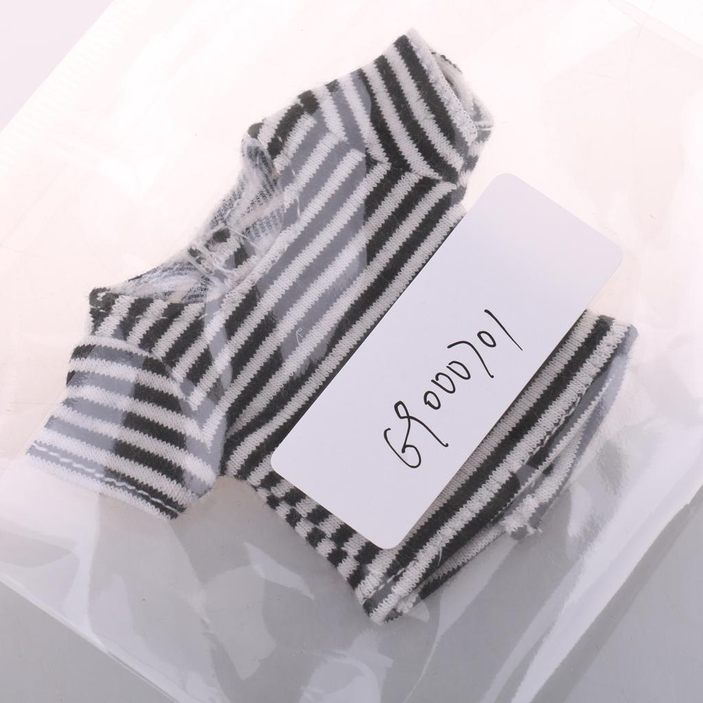 Fashion Striped Shirt Short Sleeve Tops for Blythe Doll Casual Wear Black