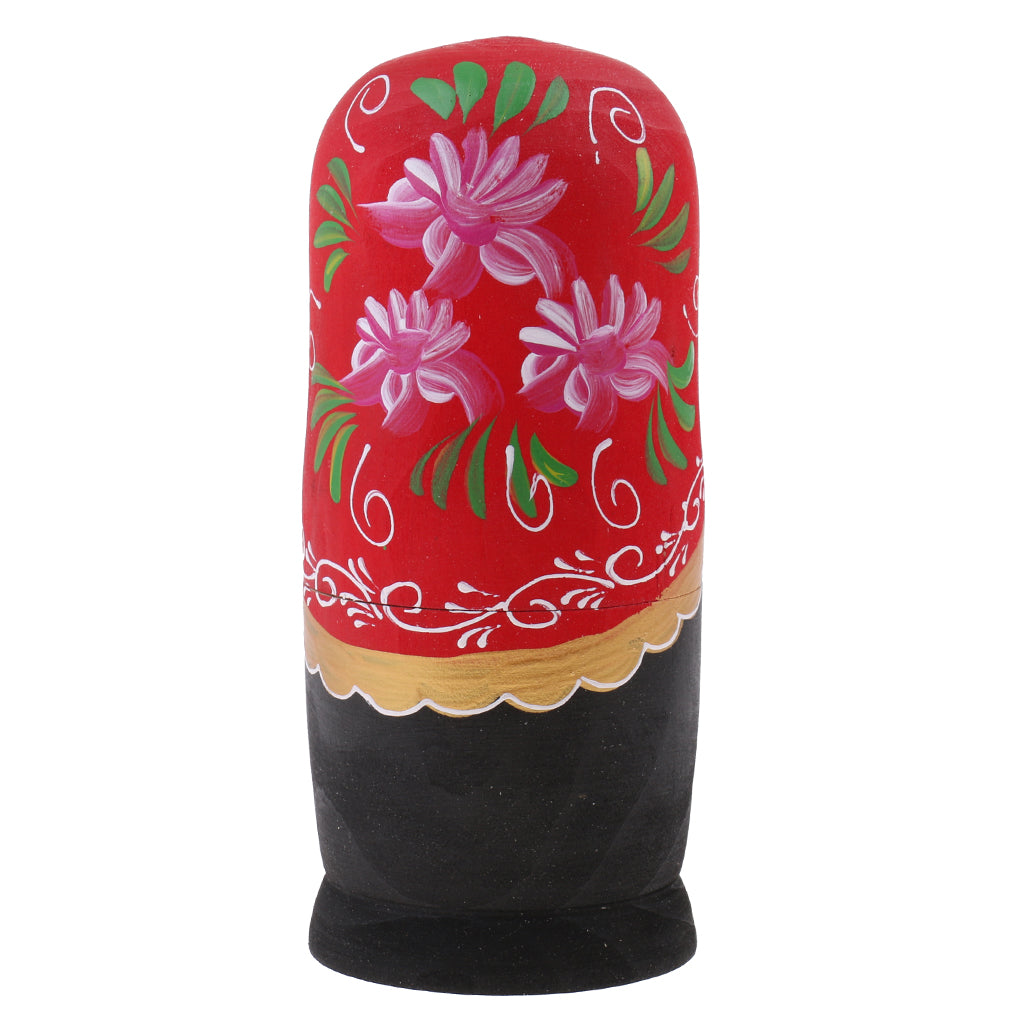 5 Pieces Woman Printed Babushka Russian Nesting Dolls Matryoshka Toys #1