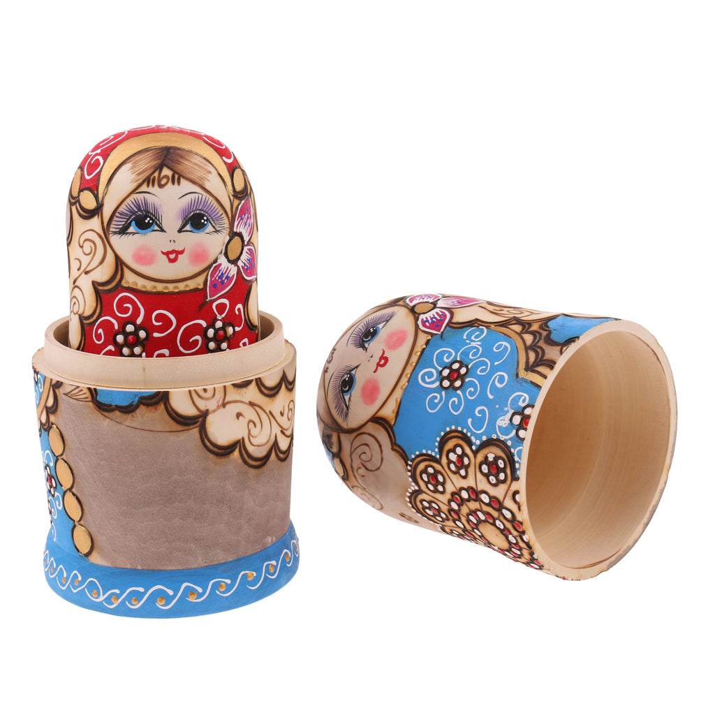 7 Pieces Hand Painted Russian Nesting Doll Babushka Matryoshka Doll Garland