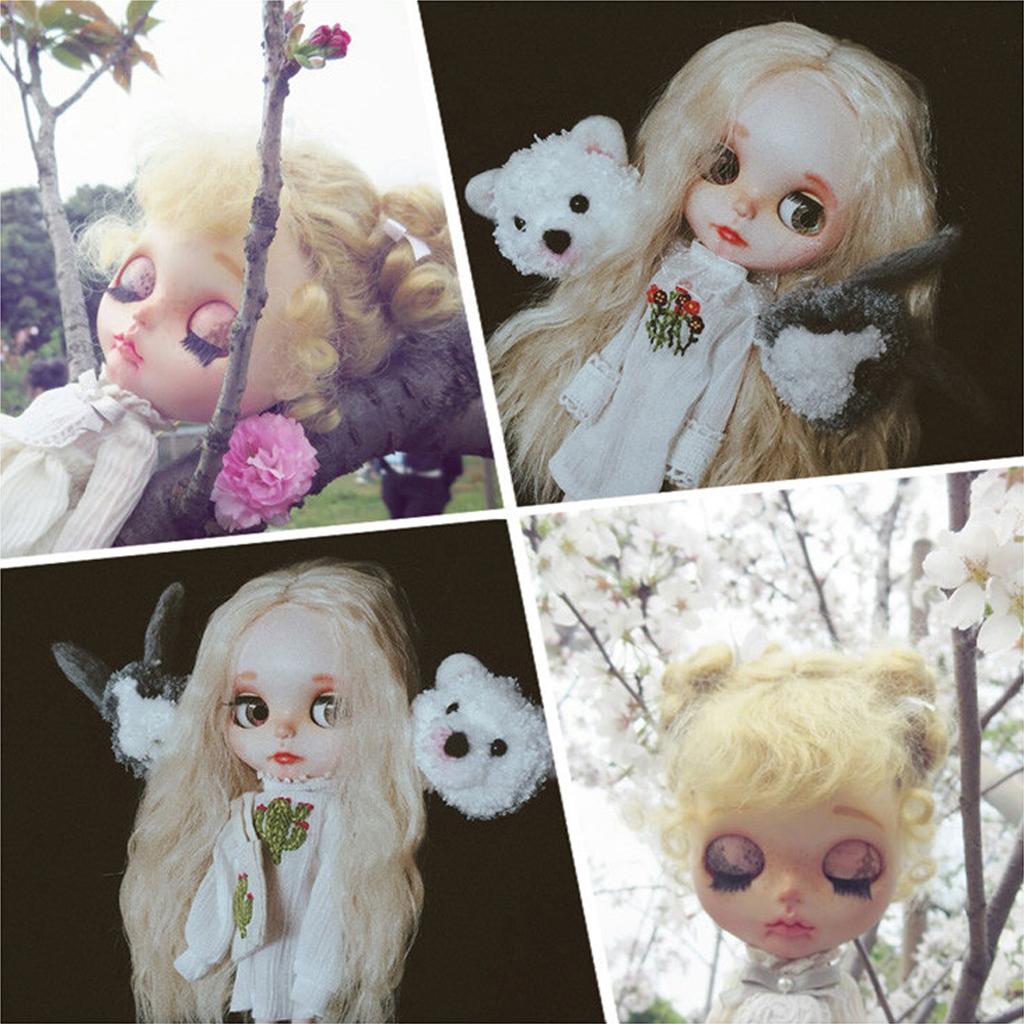 12inch Doll Soft Head Scalp for Neo Blythe Nude Doll Custom Ultimate White