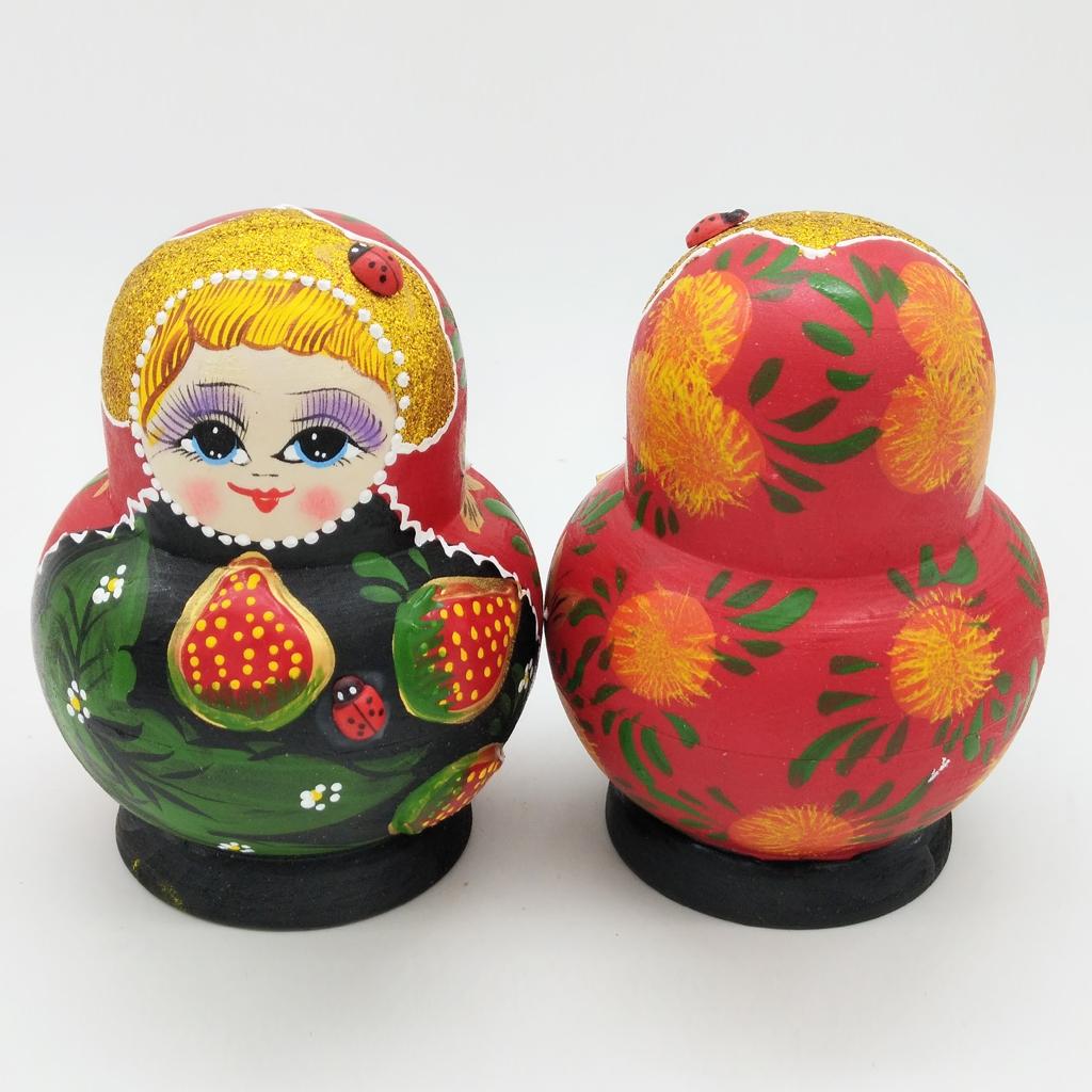 10 Pieces Strawberry Patterns Babushka Russian Nesting Dolls Matryoshka Toy