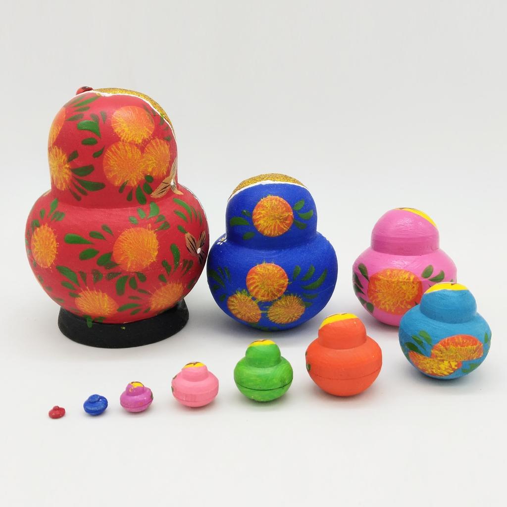 10 Pieces Strawberry Patterns Babushka Russian Nesting Dolls Matryoshka Toy