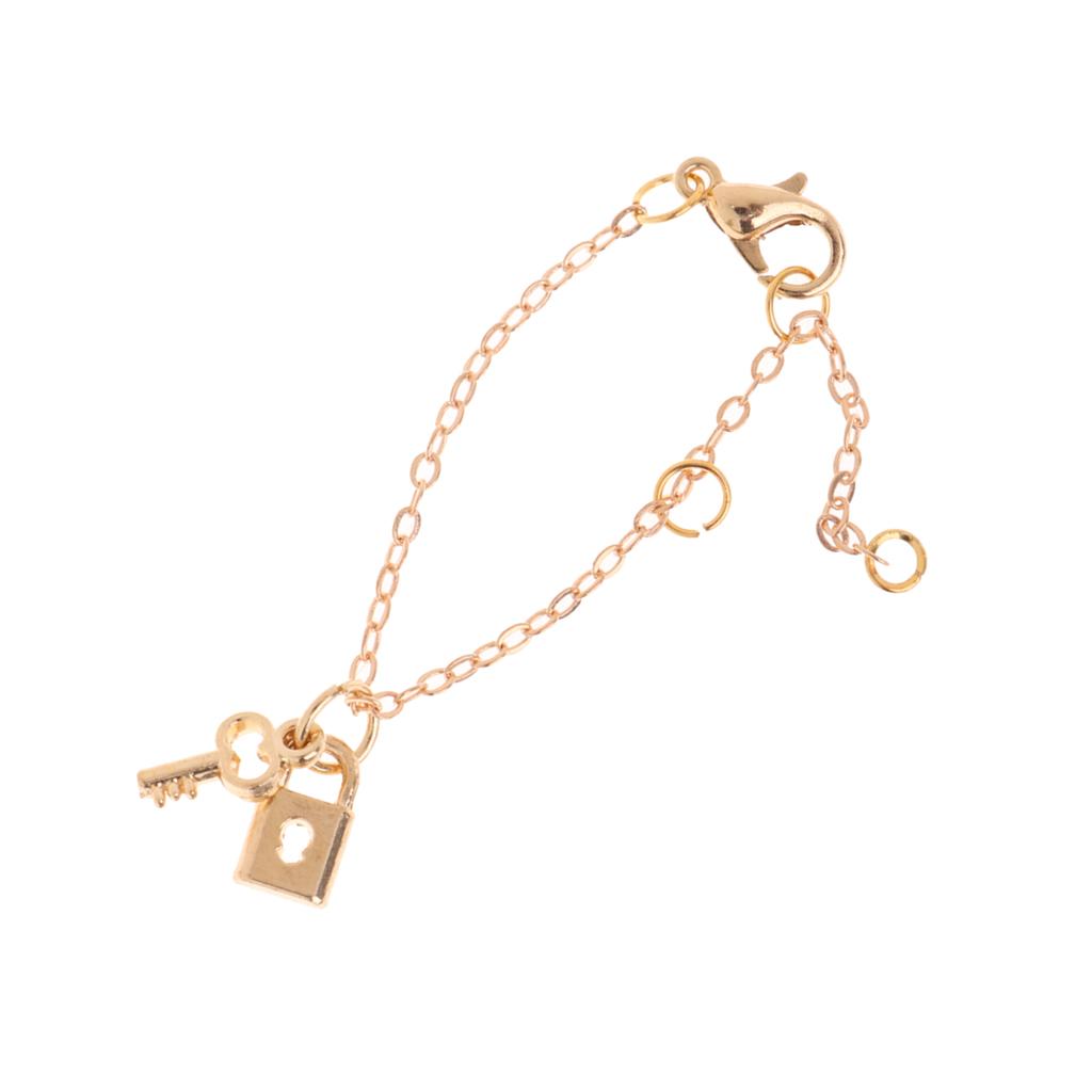 Fashionable Doll Metal Chain Necklace with Lock Pendant for 1/6 Blythe Doll