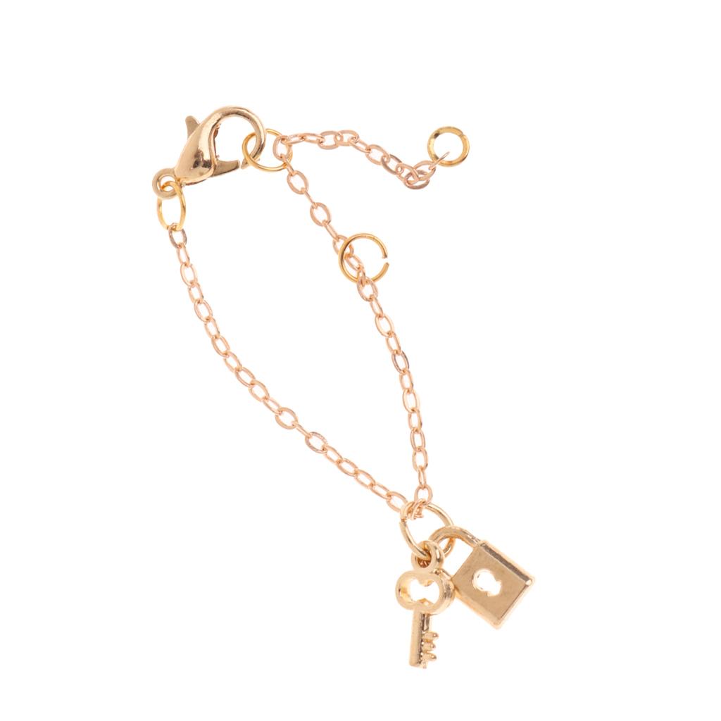 Fashionable Doll Metal Chain Necklace with Lock Pendant for 1/6 Blythe Doll