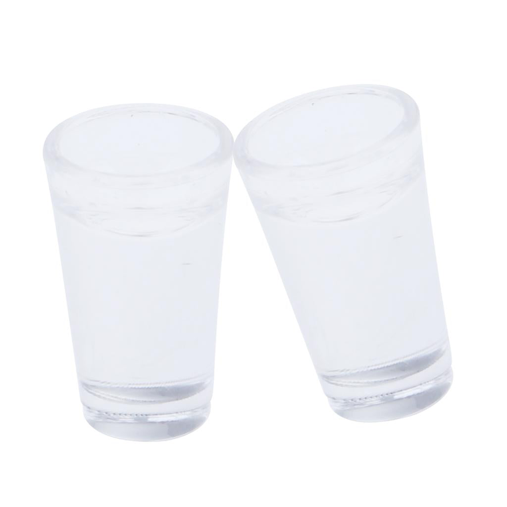 1/12 Dollhouse Miniature Kitchen Accessories Water Glasses Tableware 2pcs