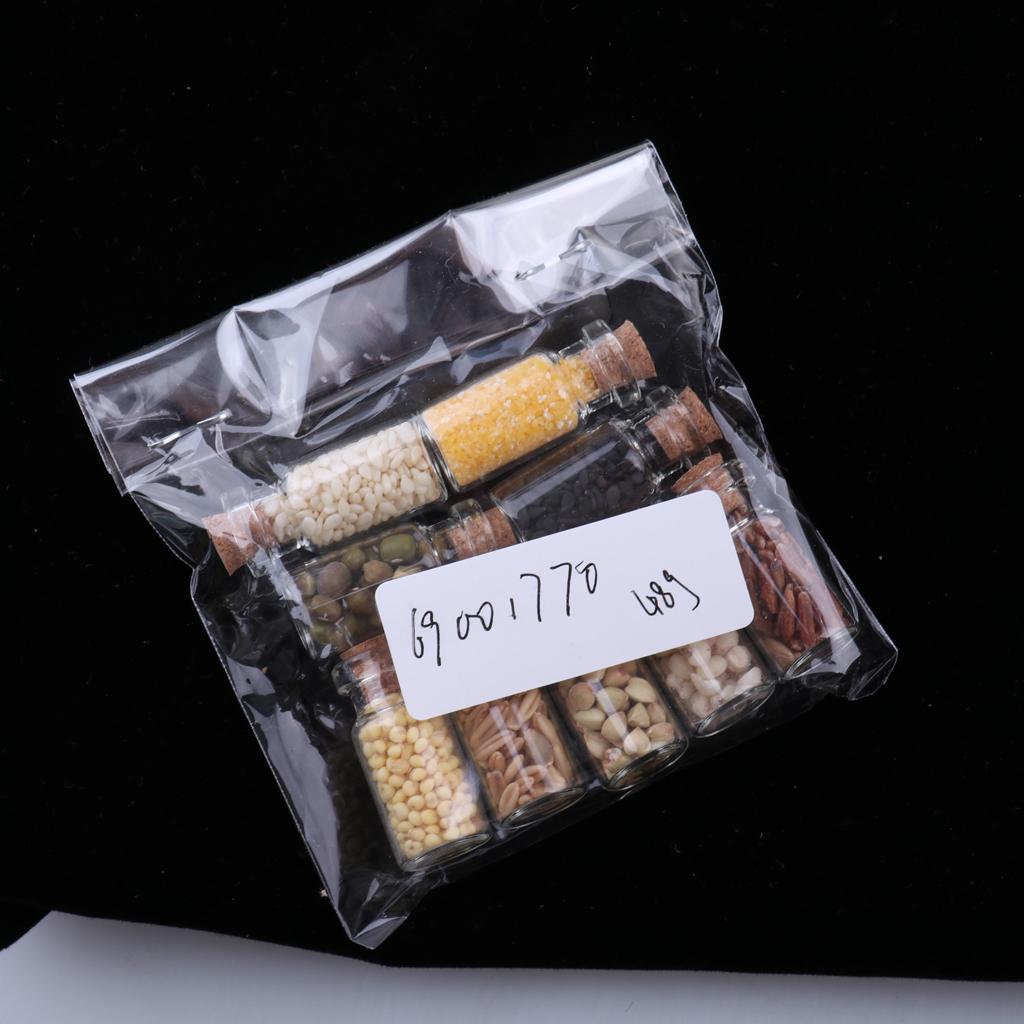 1/12 Dollhouse Miniature Kitchen Accessories Glass Jar with Dried Food Decor
