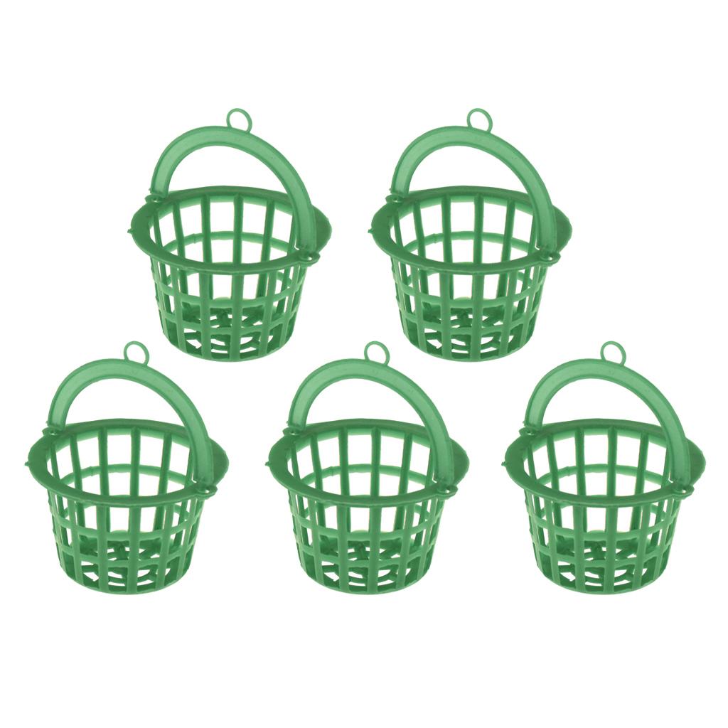 1/12 Dollhouse Miniature Accessories Plastic Mesh Basket Rooms Items Green
