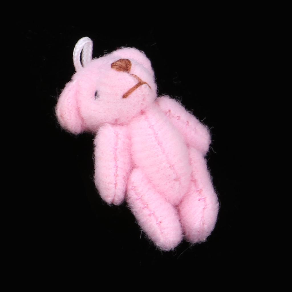 1/12 Doll Plush Mini Little Bear Toy for Doll Accessory Pink