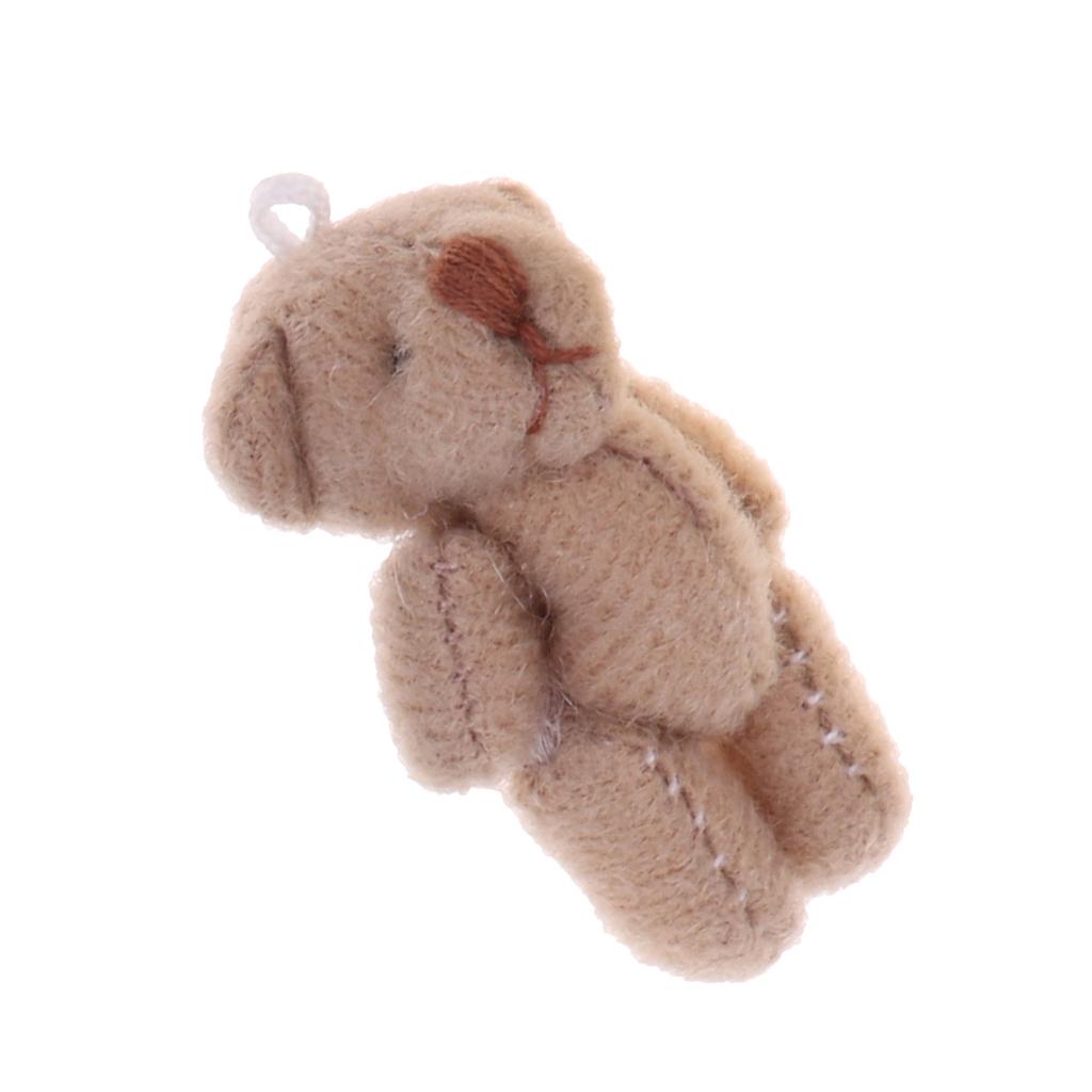 1/12 Doll Plush Mini Little Bear Toy for Doll Accessory Coffe