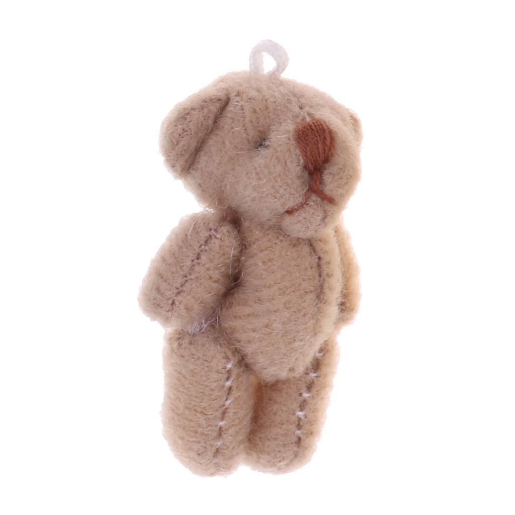 1/12 Doll Plush Mini Little Bear Toy for Doll Accessory Coffe