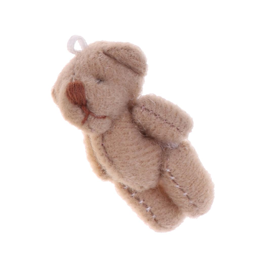 1/12 Doll Plush Mini Little Bear Toy for Doll Accessory Coffe