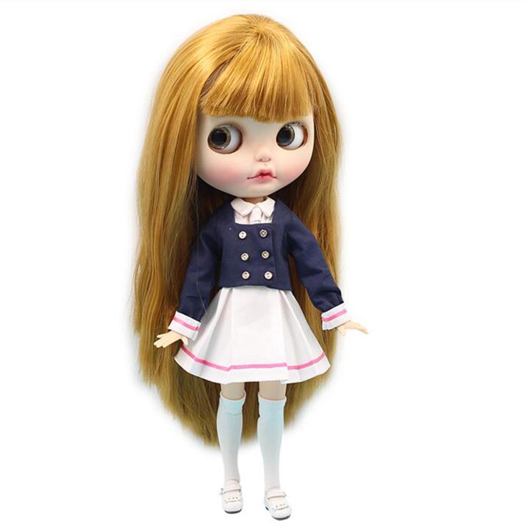 1/6 Scale Schoolgirl Dress Socks Outfit for 12'' Neo Blythe Azone Licca Doll