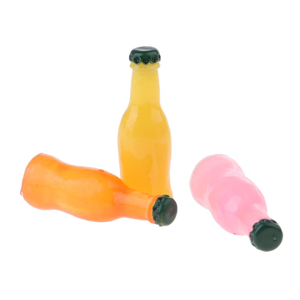 Set of 7 Pieces Miniature Cocktail Bottles Model Dollhouse Foods Accessories