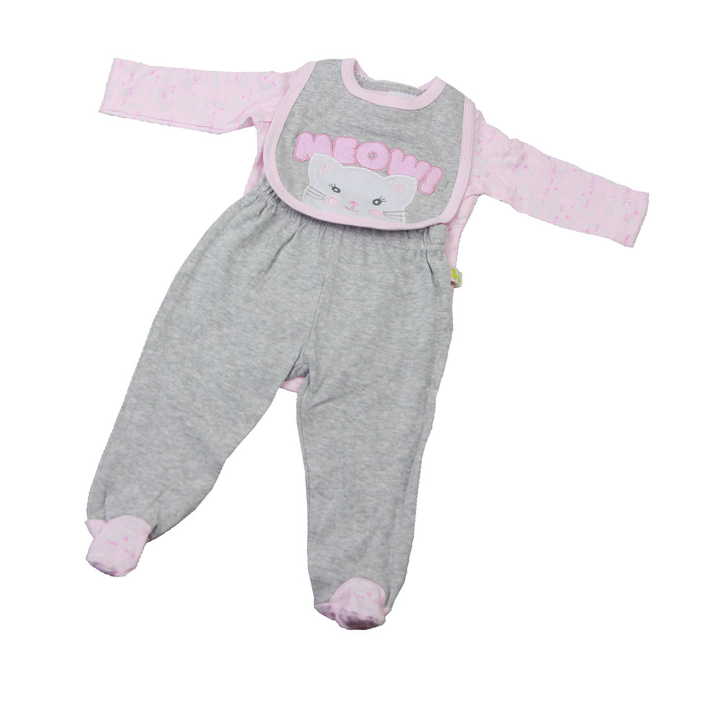 Cat Rompers Pants Bib Suit for 22''-23'' Reborn Baby Girl Doll Clothes