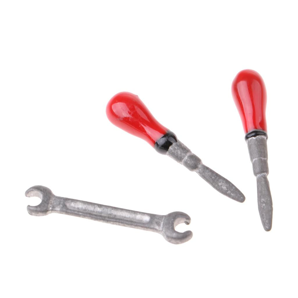 1:12 Miniature Metal Repairing Tools Kit Dollhouse Garage Accessories