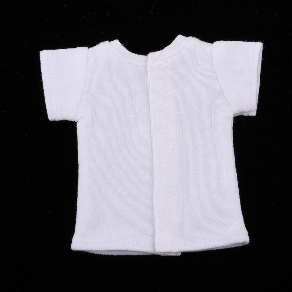 Doll Clothing Short Sleeve T-shirt Tops for 1/6 Blythe BJD Doll White Ok