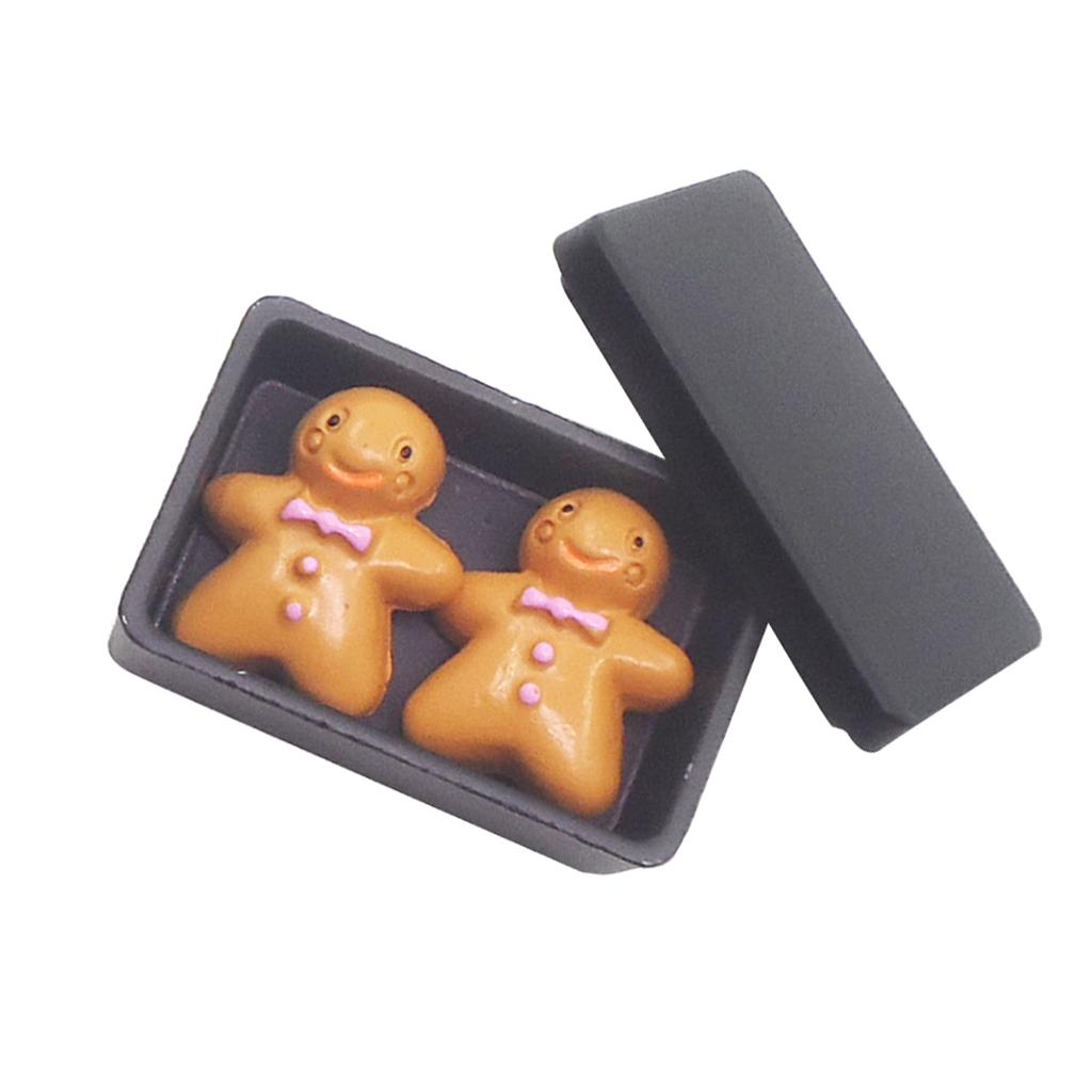 Lovely 1:12 Dollhouse Miniatures Accessories Biscuit Box with Cookies Black